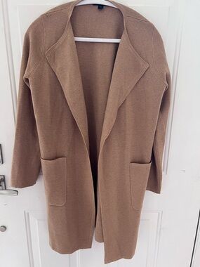 J. Crew Camel Open-Front Long Cardigan